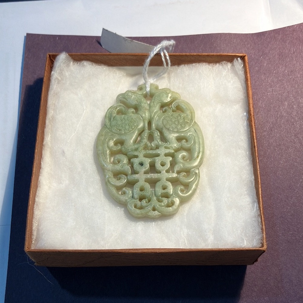 Light green jade pendant large